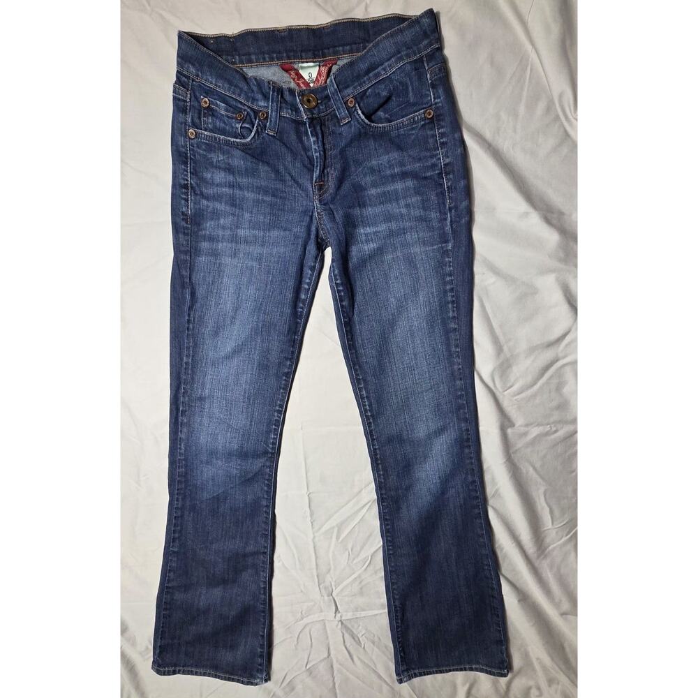 Lucky Brand Sweet N Low Bootcut Jeans Size 0/25 Dark Wash Flap Pocket Y2K